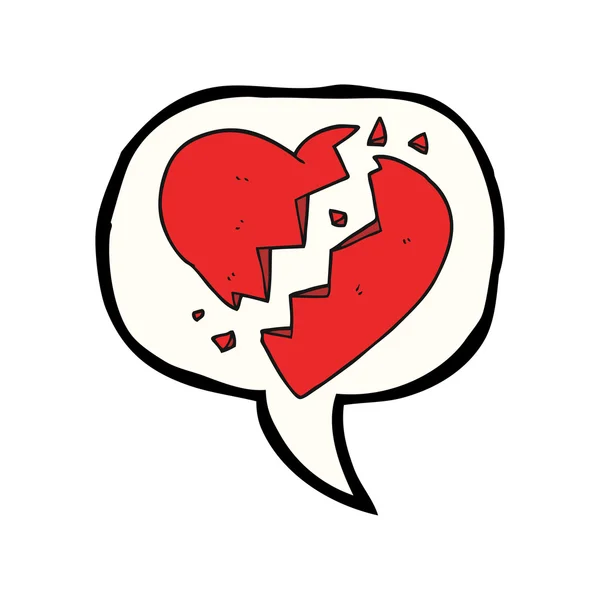 Speech bubble cartoon broken heart — Stock Vector