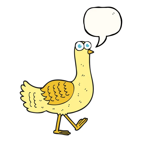 Beszéd buborék rajzfilm madár — Stock Vector