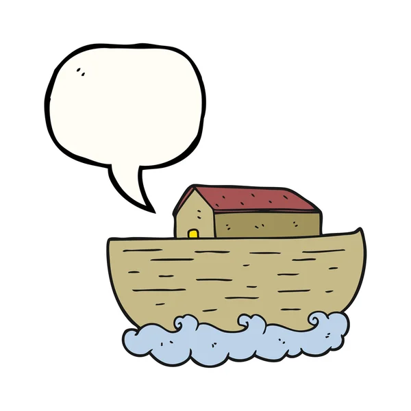 Speech bubble cartoon noah 's ark — стоковый вектор