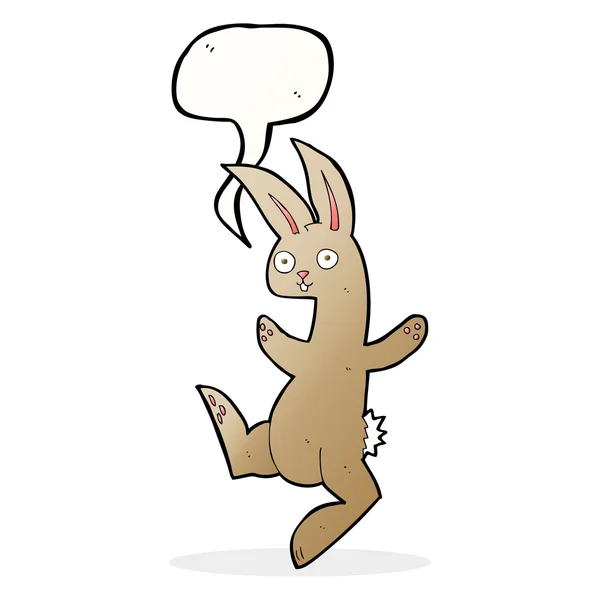 Funny cartoon rabbit with speech bubble — Stock Vector