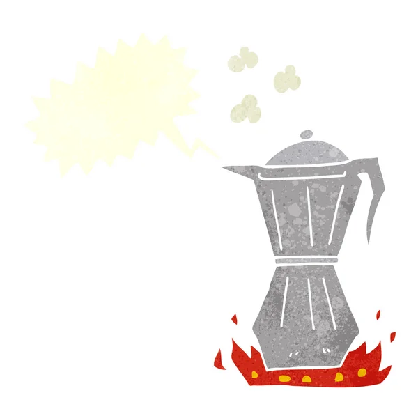 FreeHand retro karikatür borulu espresso — Stok Vektör