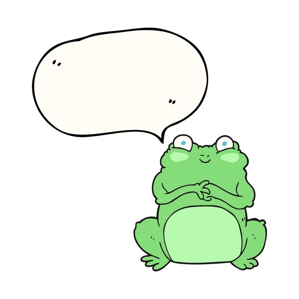 Speech bubble cartoon funny frog — Stock Vector
