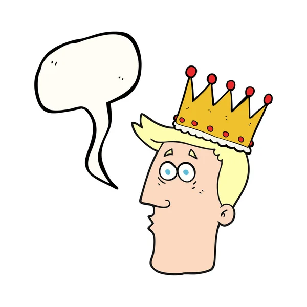 Speech bubble cartoon kings head — Stock Vector