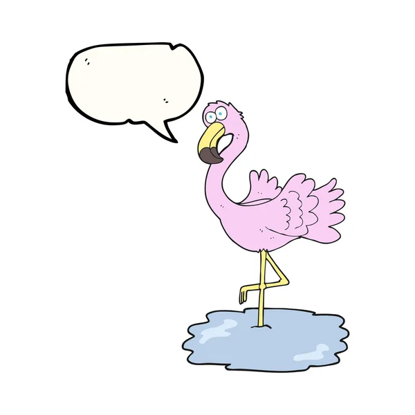 Konuşma kabarcık karikatür flamingo — Stok Vektör