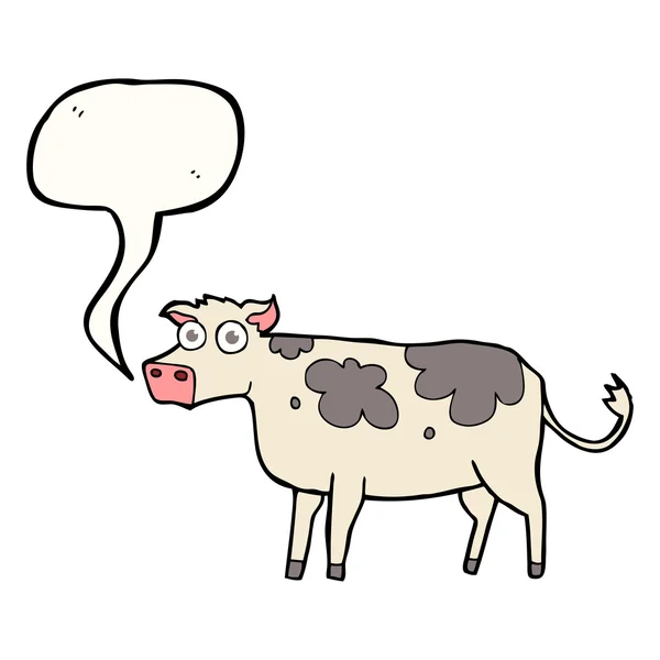 Speech bubble cartoon cow — Stock Vector