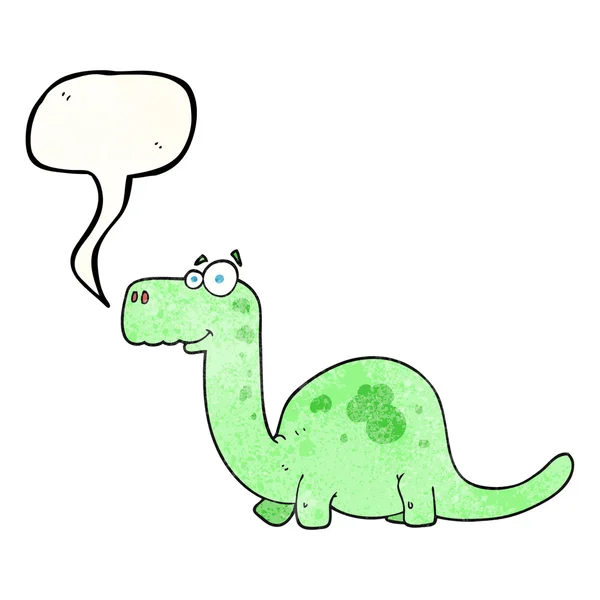 Sprechblase texturierter Cartoon-Dinosaurier — Stockvektor