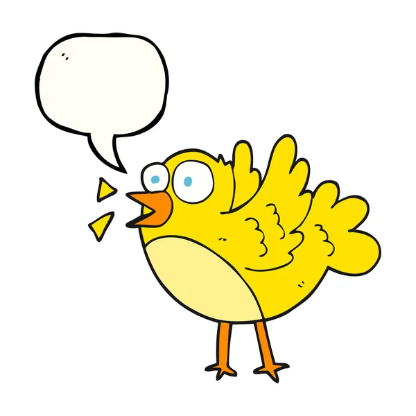 Habla burbuja dibujos animados pájaro — Vector de stock