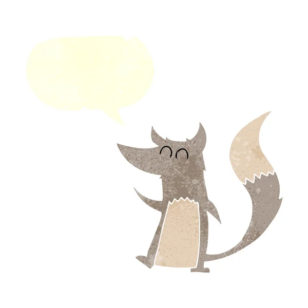 Freihand-Retro-Cartoon kleiner Wolf — Stockvektor