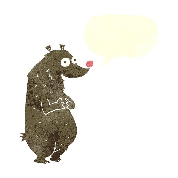 Urso de desenho animado retro à mão livre — Vetor de Stock