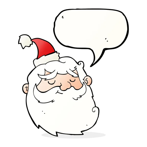 Cartoon Papai Noel rosto com bolha de fala — Vetor de Stock
