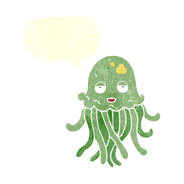 Pulpo de dibujos animados retro a mano alzada — Archivo Imágenes Vectoriales