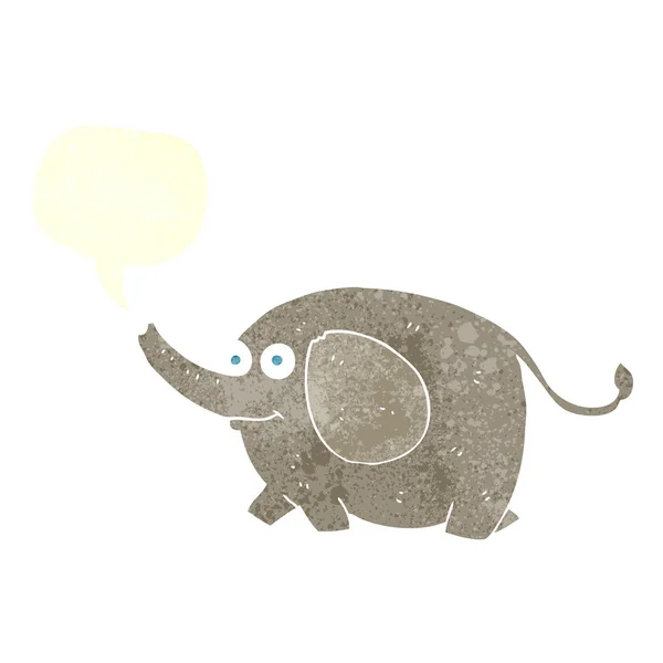 Elefante de dibujos animados retro a mano alzada — Vector de stock