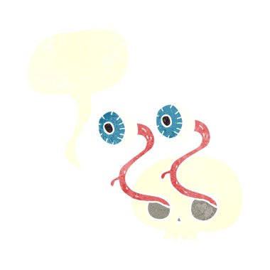 Brüt serbest çizilmiş karikatür kafatası 