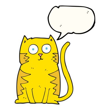 konuşma kabarcık karikatür kedi