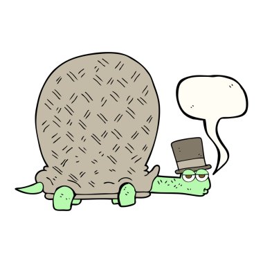 konuşma kabarcık karikatür kaplumbağa