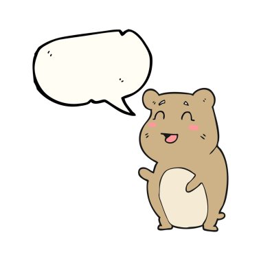 konuşma kabarcık karikatür şirin hamster