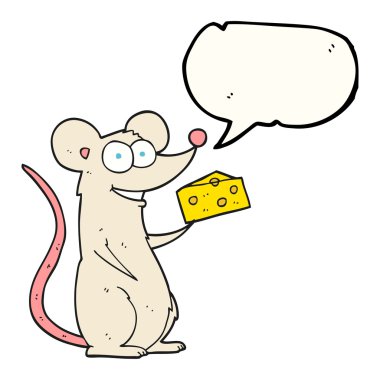 konuşma kabarcık karikatür fare peynir ile