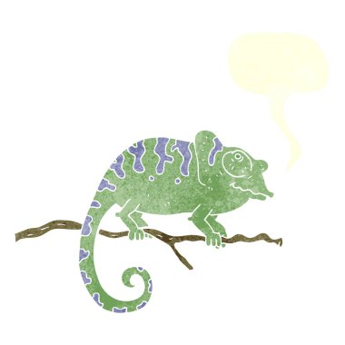 FreeHand retro karikatür bukalemun