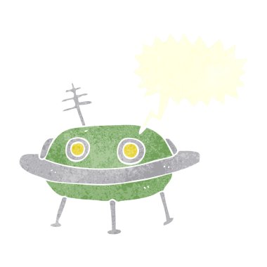 serbest el çekilmiş çizgi film uzay gemisi