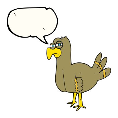 konuşma kabarcık karikatür kuş