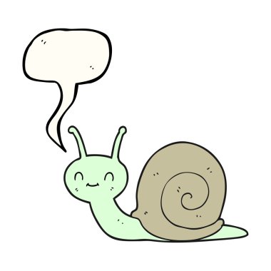 konuşma kabarcık karikatür sevimli salyangoz