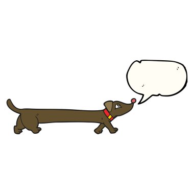konuşma kabarcık karikatür dachshund