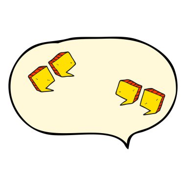 konuşma kabarcık karikatür tırnak işaretleri