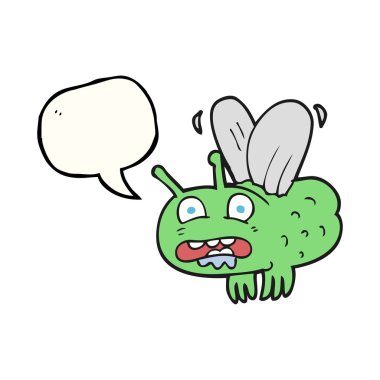 konuşma kabarcık karikatür sinek