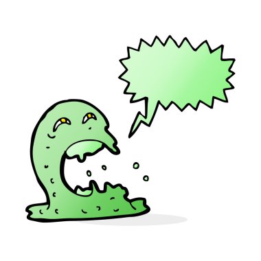 Konuşma balonlu iğrenç bir hayalet.