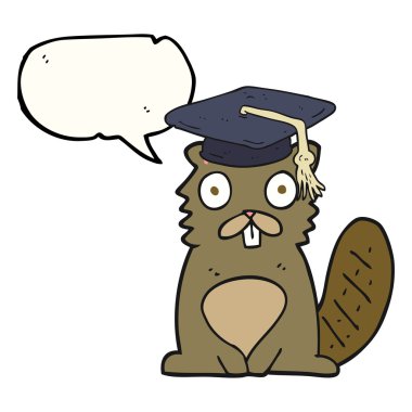 konuşma kabarcık karikatür kunduz mezunu