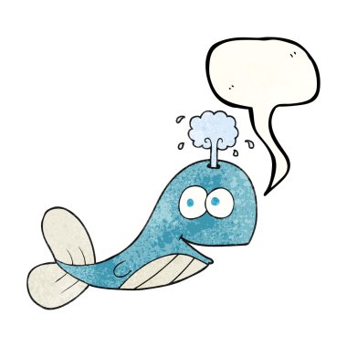 konuşma balonu dokulu karikatür balina