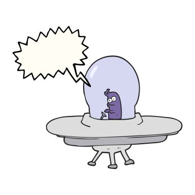 konuşma kabarcık karikatür uçan daire