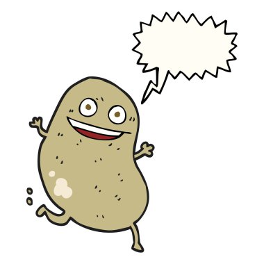 konuşma kabarcık karikatür patates çalıştıran