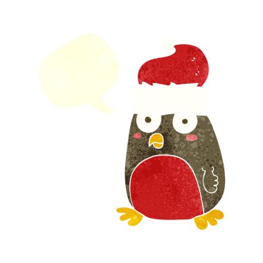 FreeHand retro karikatür Noel robin