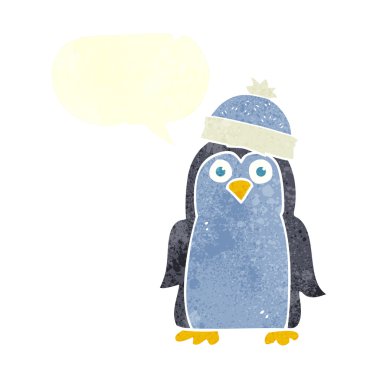 FreeHand retro karikatür penguen