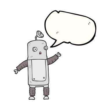 konuşma kabarcık karikatür robot