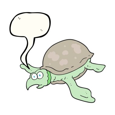 konuşma kabarcık karikatür kaplumbağa