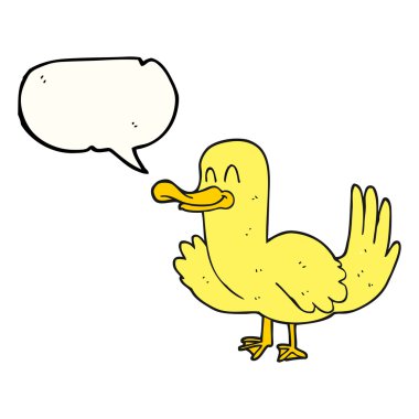 konuşma kabarcık karikatür ördek
