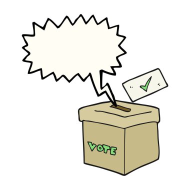 konuşma kabarcık karikatür oy sandığı