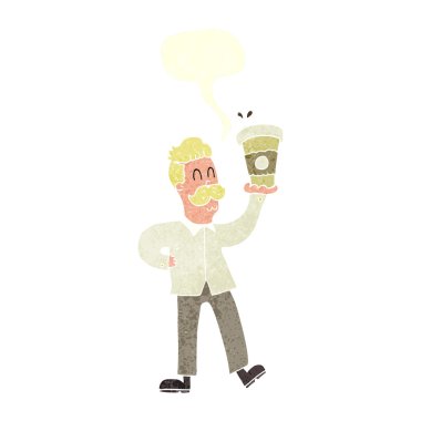 FreeHand retro karikatür adamla 