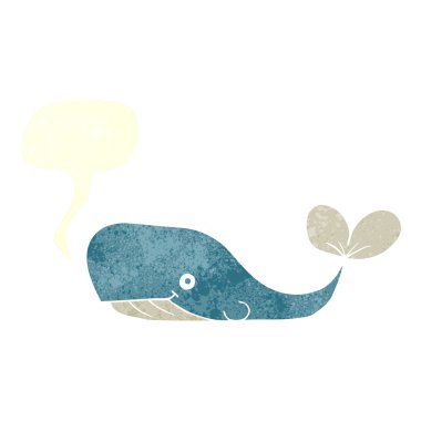 FreeHand retro karikatür balina