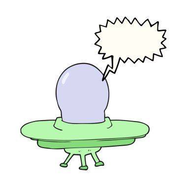 konuşma kabarcık karikatür uçan daire