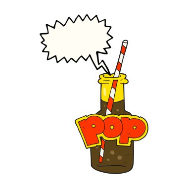 konuşma kabarcık karikatür gazlı içecek şişe