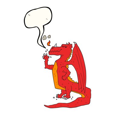 konuşma kabarcık karikatür mutlu ejderha