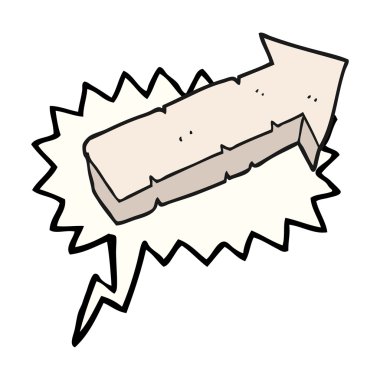 konuşma balonu karikatür taş işaret eden ok