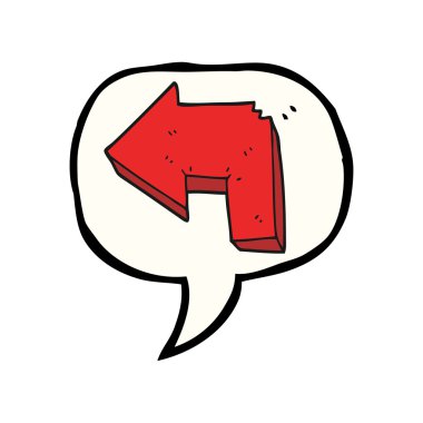 konuşma kabarcık karikatür yön oku