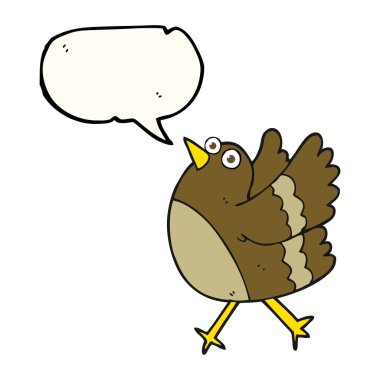 konuşma kabarcık karikatür mutlu kuş