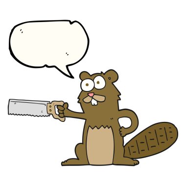 konuşma kabarcık karikatür beaver ile gördüm