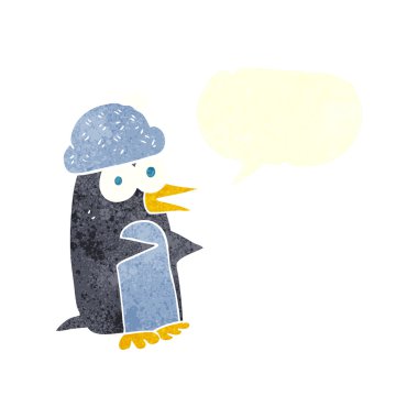 FreeHand retro karikatür penguen