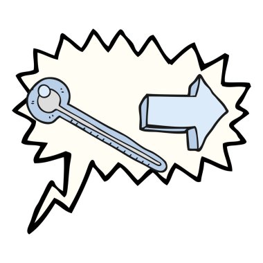 konuşma kabarcık karikatür termometre